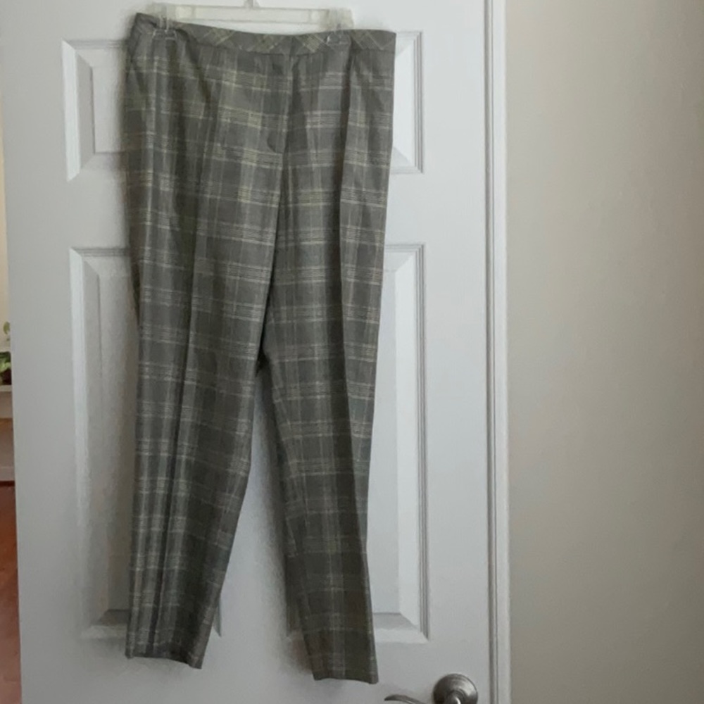 Escada - Plaid Pants - black, white, green-yellow